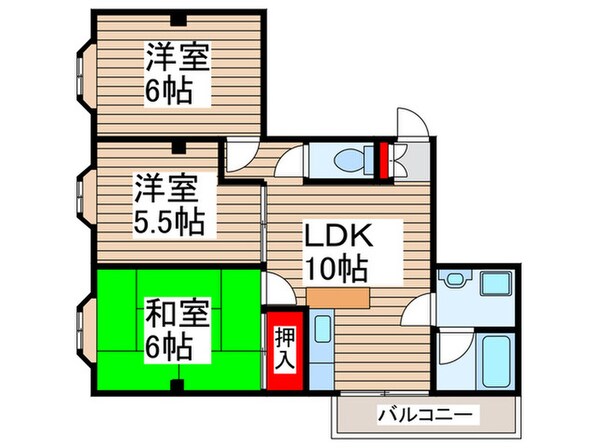 第２いこいマンションの物件間取画像